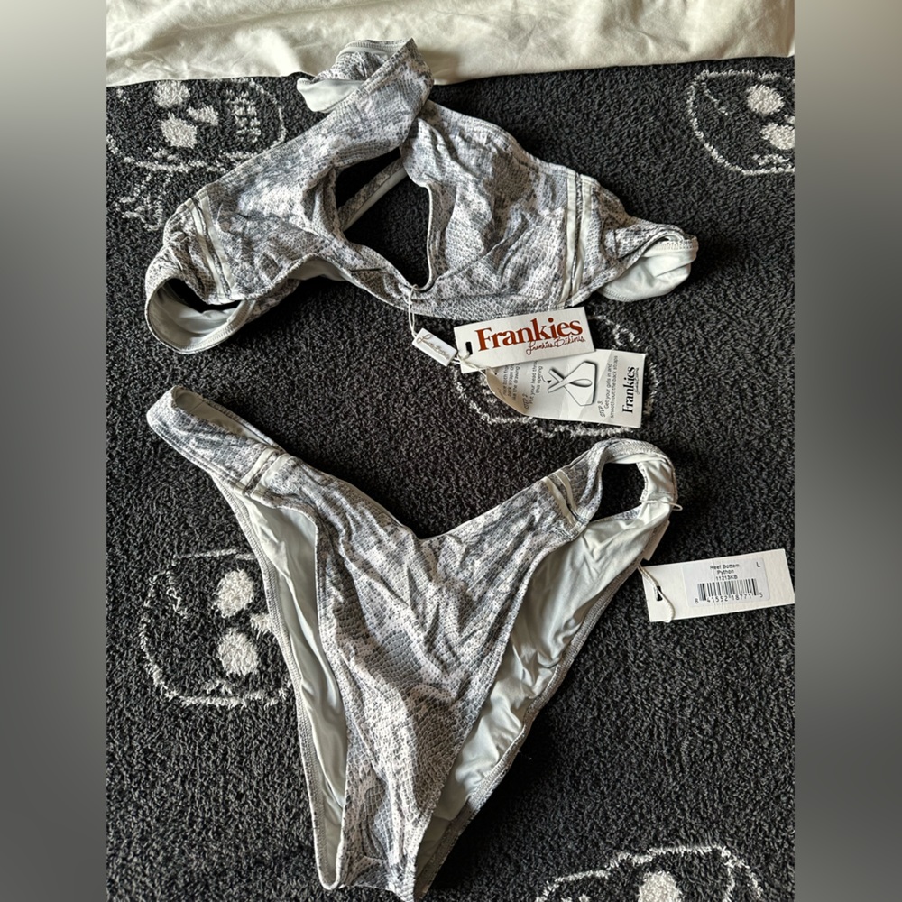 Never been worn Frankie’s bikini. Grey snakeskin